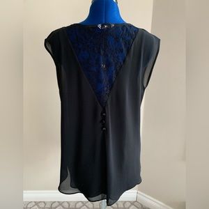 Naked Zebra black lace back blouse